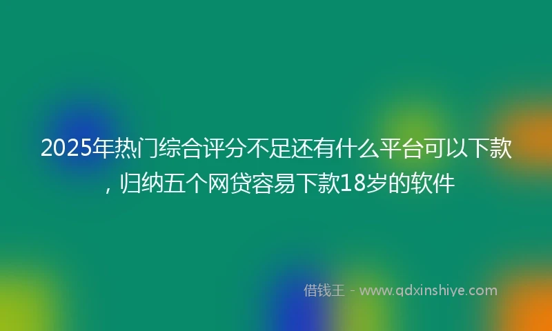 2025年热门综合评分不足还有什么平台可以下款,归纳五个网贷容易下款18岁的软件
