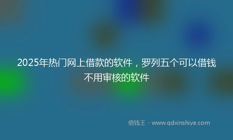 2025年热门网上借款的软件，罗列五个可以借钱不用审核的软件