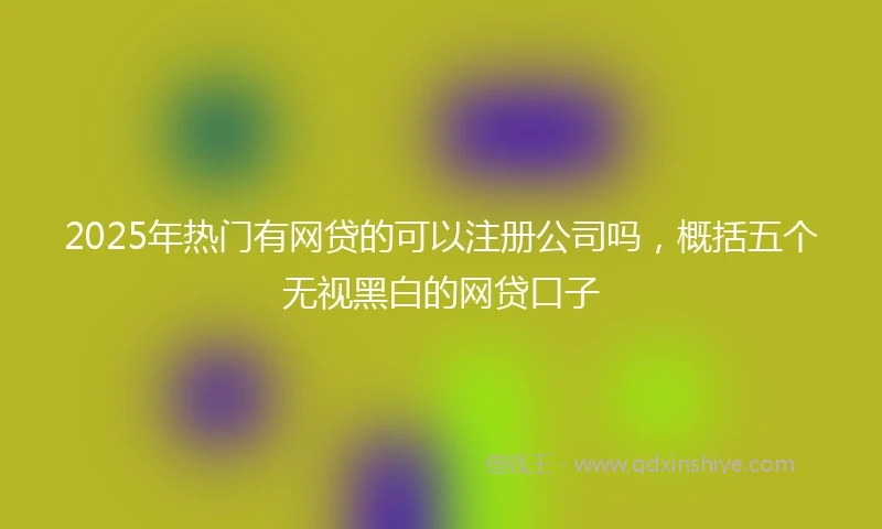 2025年热门有网贷的可以注册公司吗，概括五个无视黑白的网贷口子