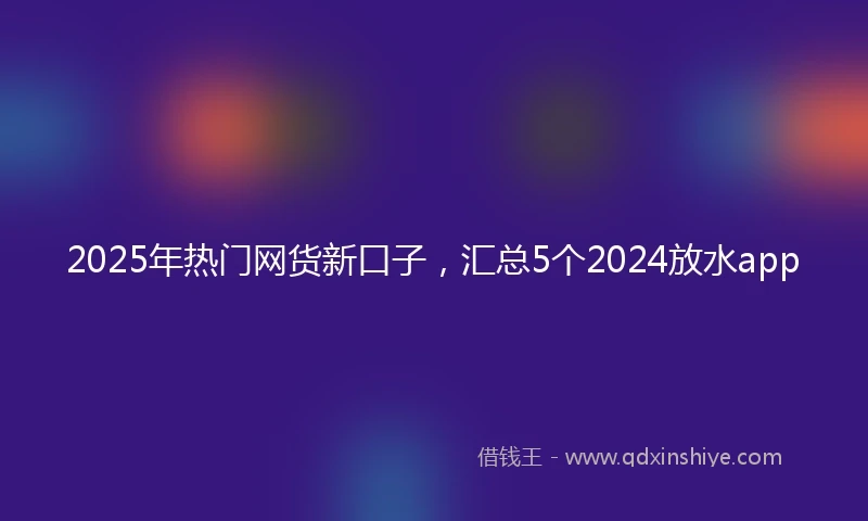 2025年热门网货新口子，汇总5个2024放水app