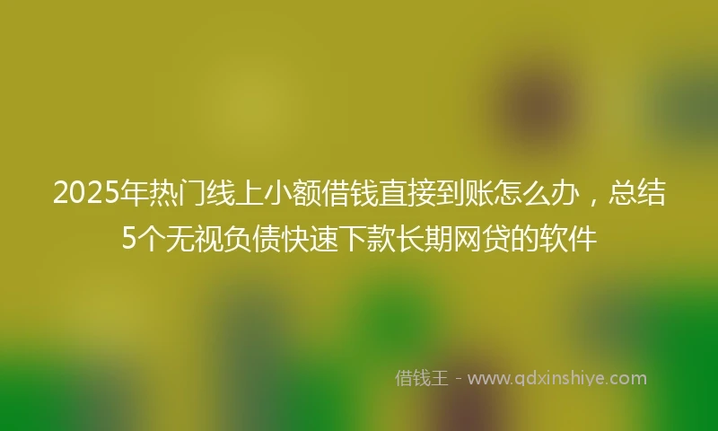 2025年热门线上小额借钱直接到账怎么办，总结5个无视负债快速下款长期网贷的软件