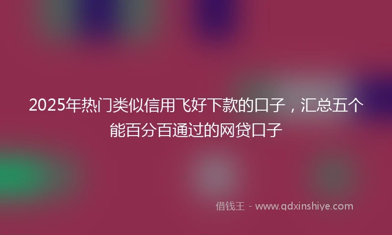 2025年热门类似信用飞好下款的口子，汇总五个能百分百通过的网贷口子