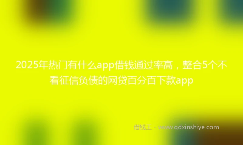 2025年热门有什么app借钱通过率高，整合5个不看征信负债的网贷百分百下款app