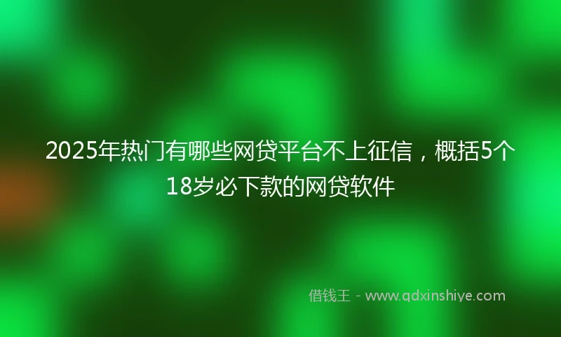 2025年热门有哪些网贷平台不上征信，概括5个18岁必下款的网贷软件