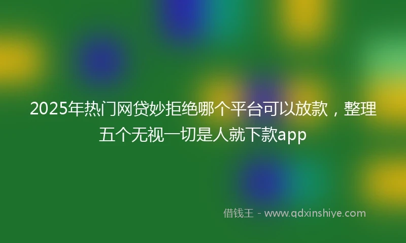 2025年热门网贷妙拒绝哪个平台可以放款，整理五个无视一切是人就下款app