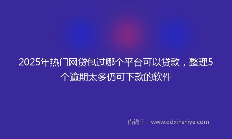 2025年热门网贷包过哪个平台可以贷款，整理5个逾期太多仍可下款的软件