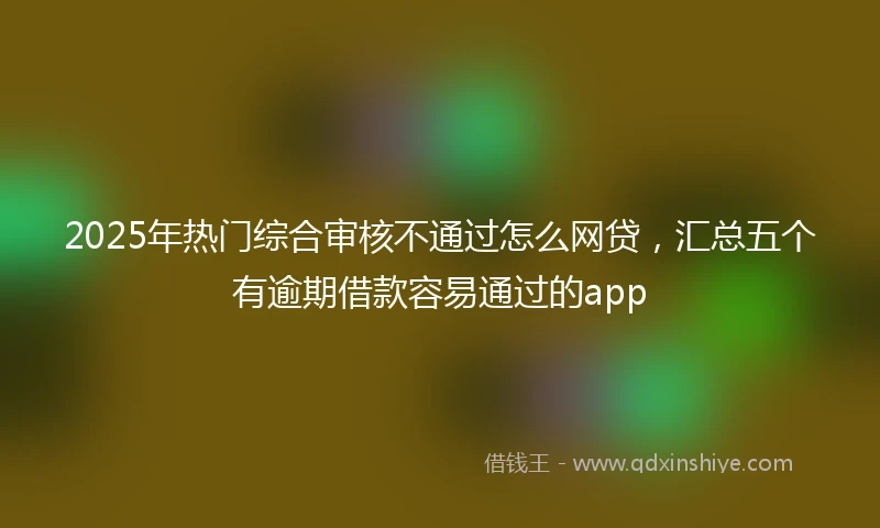 2025年热门综合审核不通过怎么网贷，汇总五个有逾期借款容易通过的app