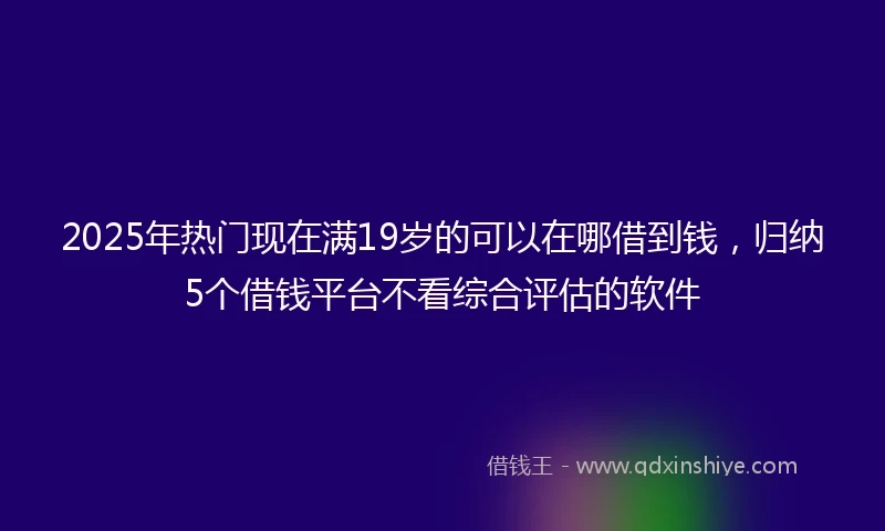 2025年热门现在满19岁的可以在哪借到钱，归纳5个借钱平台不看综合评估的软件