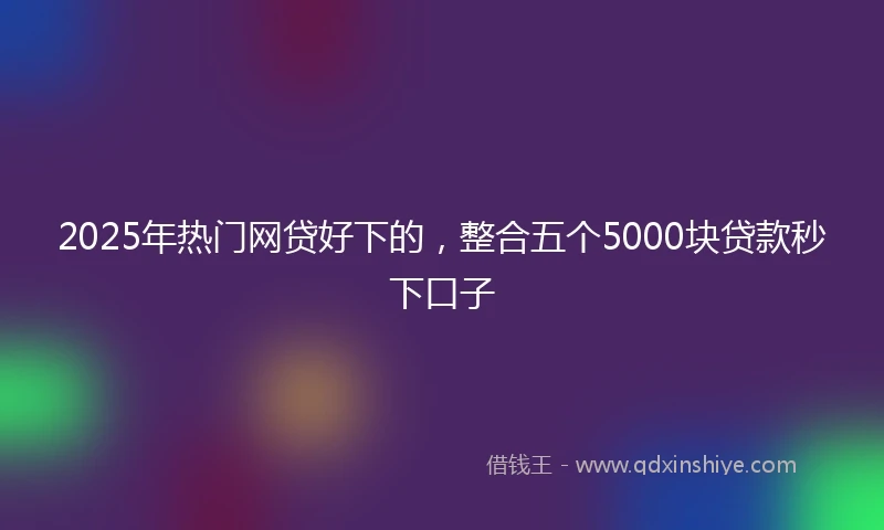 2025年热门网贷好下的，整合五个5000块贷款秒下口子