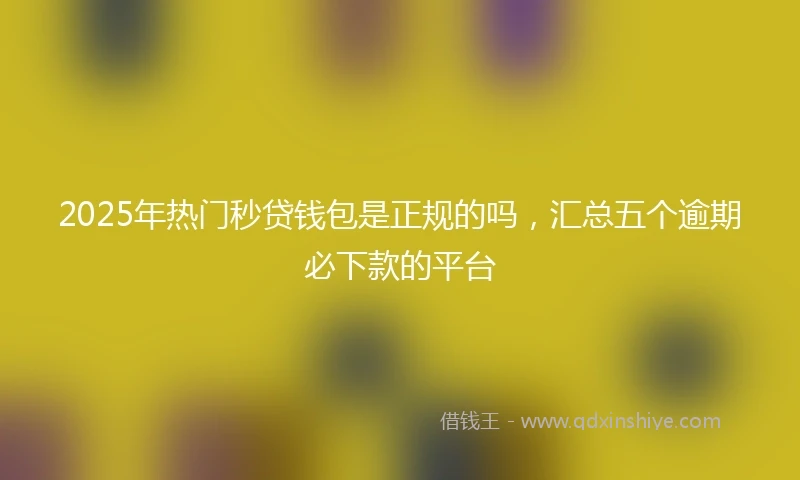 2025年热门秒贷钱包是正规的吗，汇总五个逾期必下款的平台
