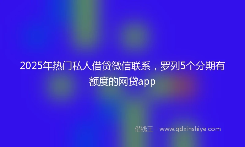 2025年热门私人借贷微信联系，罗列5个分期有额度的网贷app