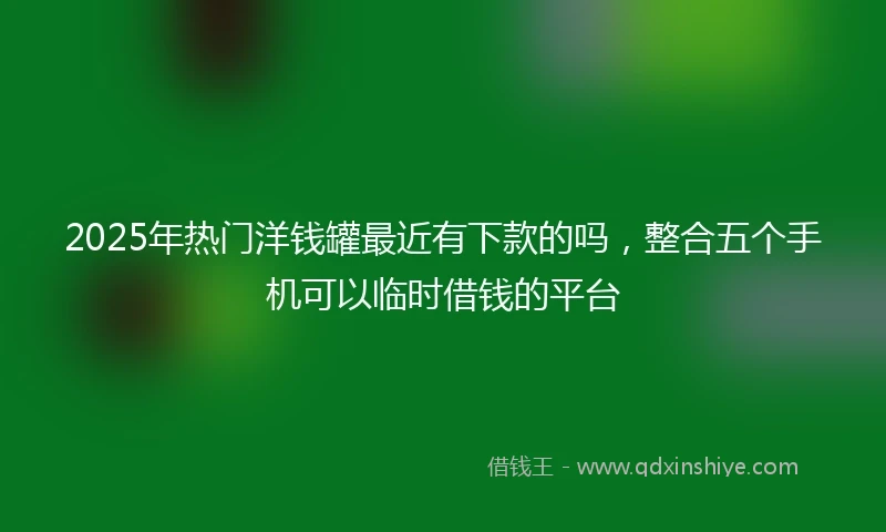 2025年热门洋钱罐最近有下款的吗，整合五个手机可以临时借钱的平台