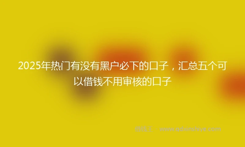 2025年热门有没有黑户必下的口子，汇总五个可以借钱不用审核的口子