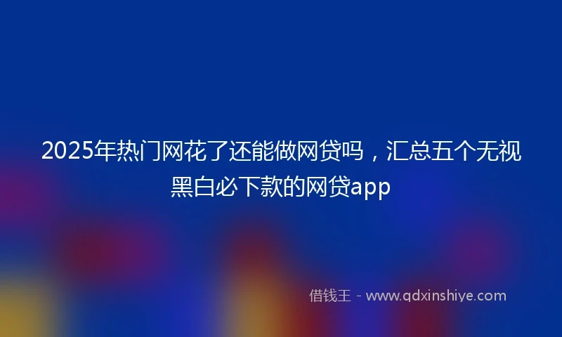 2025年热门网花了还能做网贷吗，汇总五个无视黑白必下款的网贷app