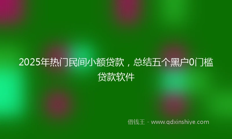 2025年热门民间小额贷款，总结五个黑户0门槛贷款软件