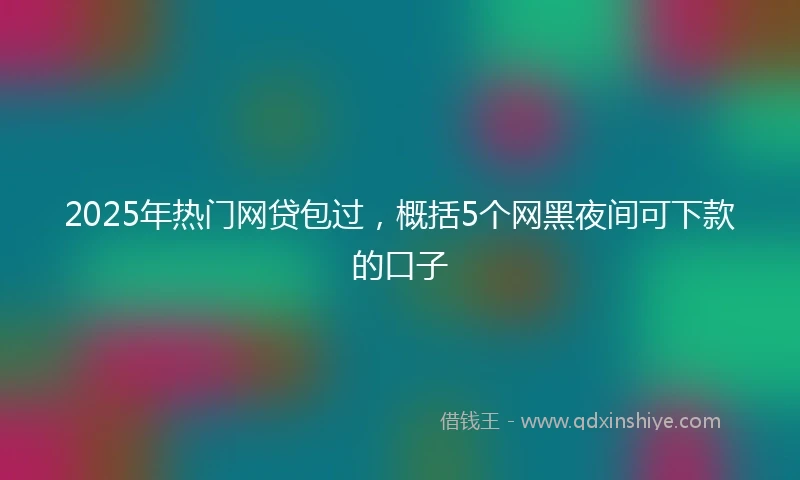 2025年热门网贷包过，概括5个网黑夜间可下款的口子