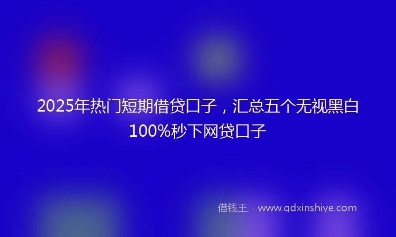 2025年热门短期借贷口子，汇总五个无视黑白100%秒下网贷口子
