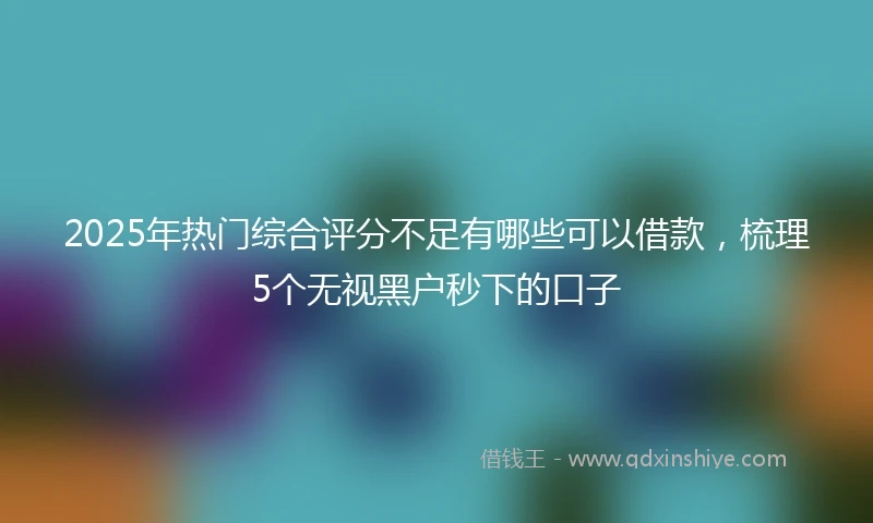 2025年热门综合评分不足有哪些可以借款，梳理5个无视黑户秒下的口子