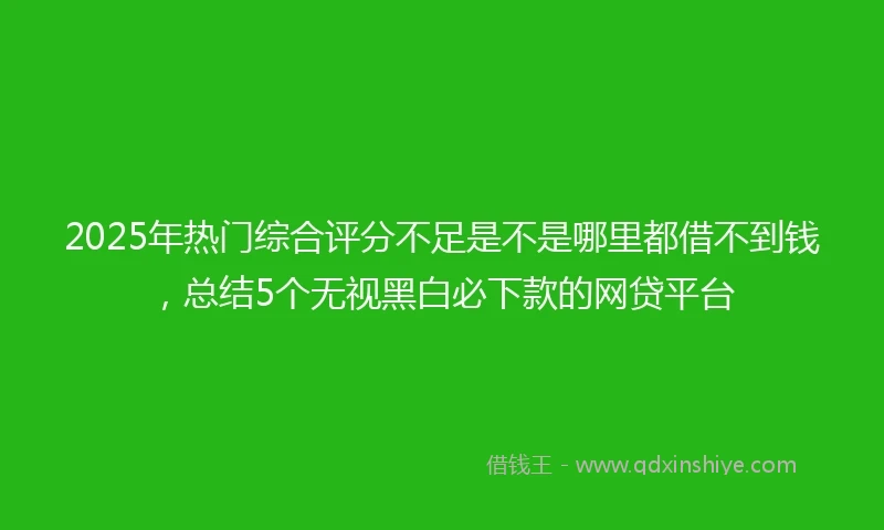 2025年热门综合评分不足是不是哪里都借不到钱，总结5个无视黑白必下款的网贷平台