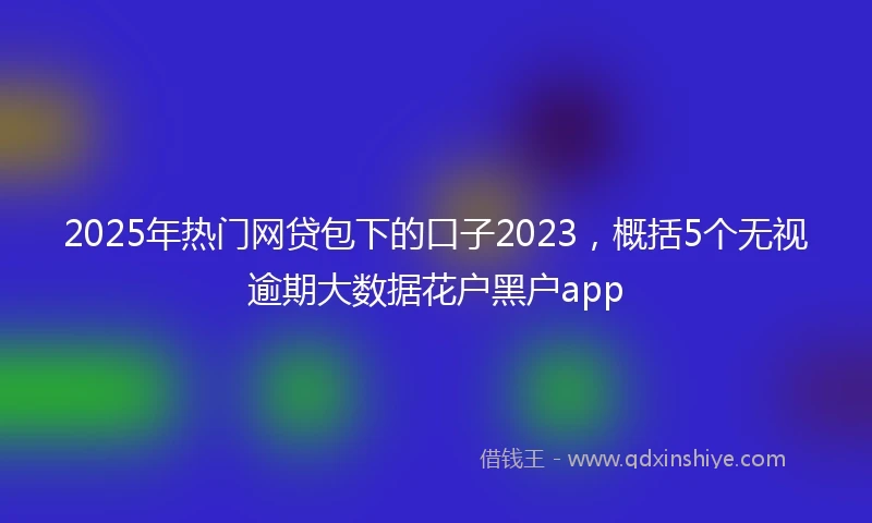 2025年热门网贷包下的口子2023，概括5个无视逾期大数据花户黑户app