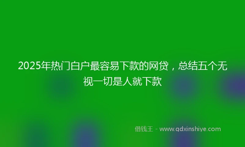 2025年热门白户最容易下款的网贷，总结五个无视一切是人就下款
