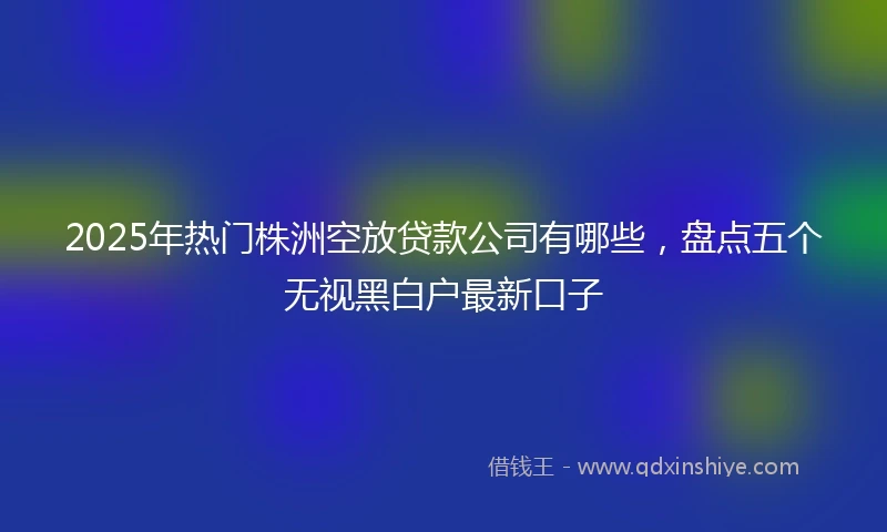 2025年热门株洲空放贷款公司有哪些，盘点五个无视黑白户最新口子