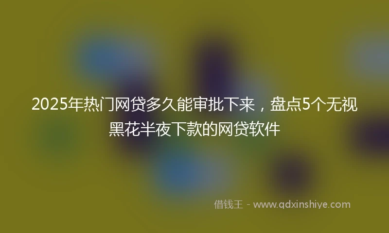 2025年热门网贷多久能审批下来，盘点5个无视黑花半夜下款的网贷软件
