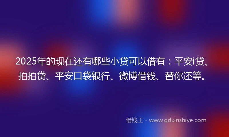 2025年的现在还有哪些小贷可以借有：平安i贷、拍拍贷、平安口袋银行、微博借钱、替你还等。