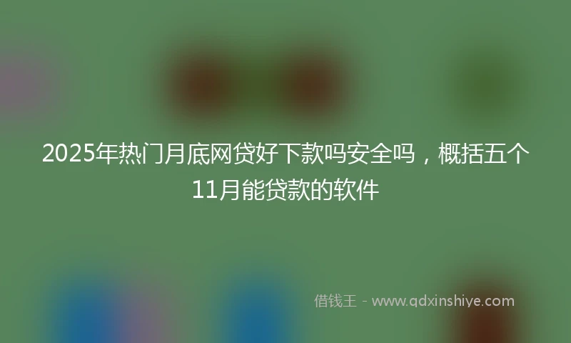2025年热门月底网贷好下款吗安全吗，概括五个11月能贷款的软件