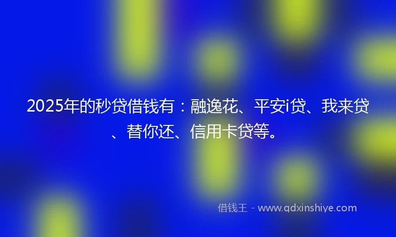 2025年的秒贷借钱有：融逸花、平安i贷、我来贷、替你还、信用卡贷等。