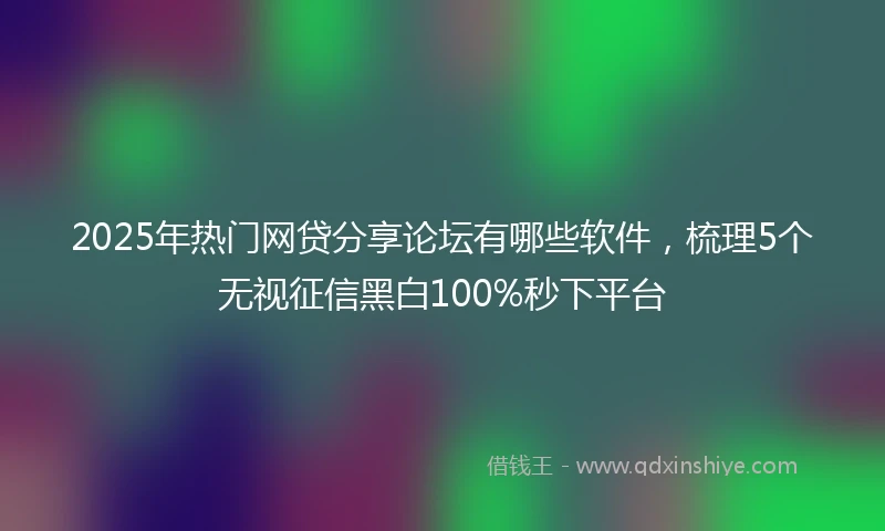2025年热门网贷分享论坛有哪些软件，梳理5个无视征信黑白100%秒下平台