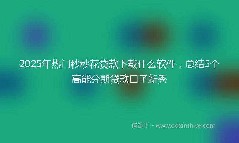 2025年热门秒秒花贷款下载什么软件，总结5个高能分期贷款口子新秀