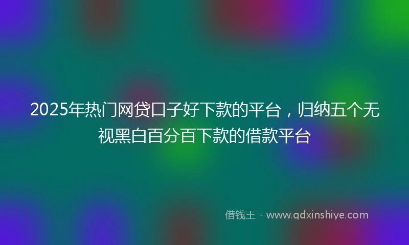 2025年热门网贷口子好下款的平台，归纳五个无视黑白百分百下款的借款平台