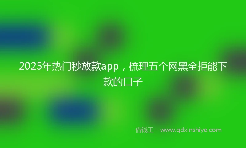 2025年热门秒放款app，梳理五个网黑全拒能下款的口子