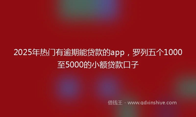 2025年热门有逾期能贷款的app，罗列五个1000至5000的小额贷款口子
