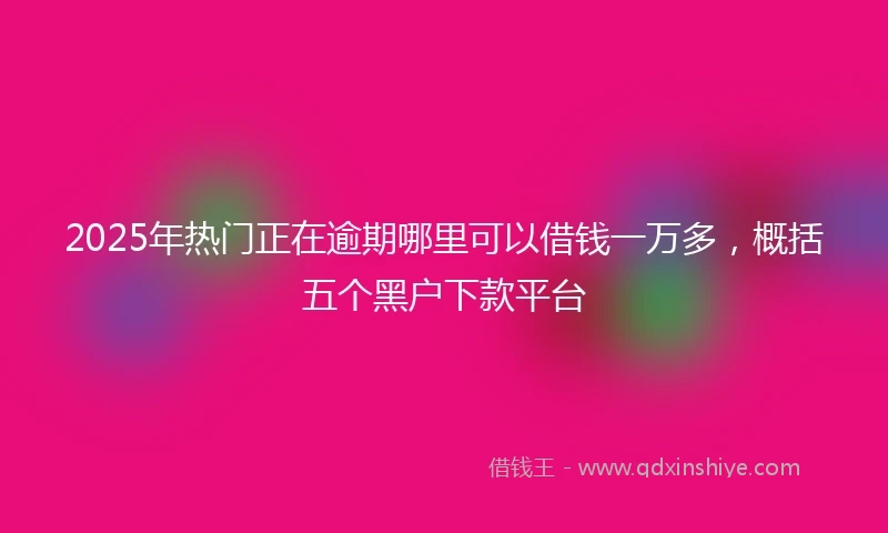 2025年热门正在逾期哪里可以借钱一万多，概括五个黑户下款平台