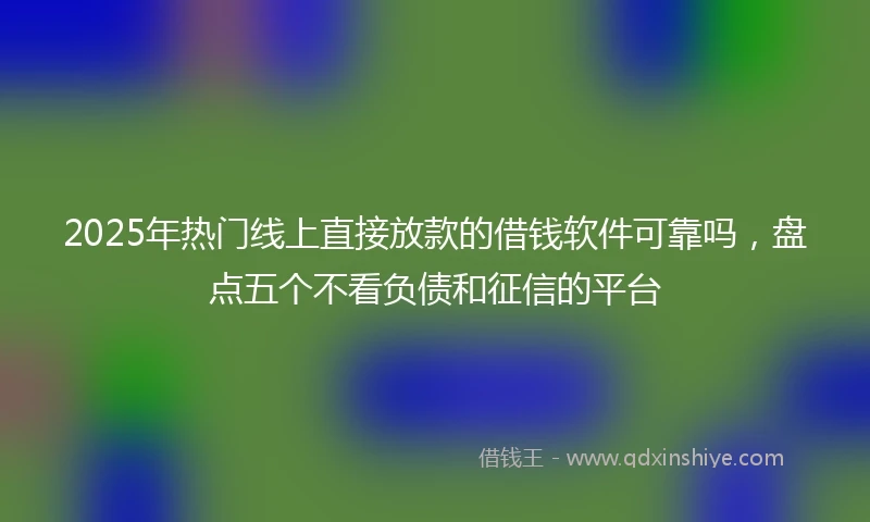 2025年热门线上直接放款的借钱软件可靠吗，盘点五个不看负债和征信的平台