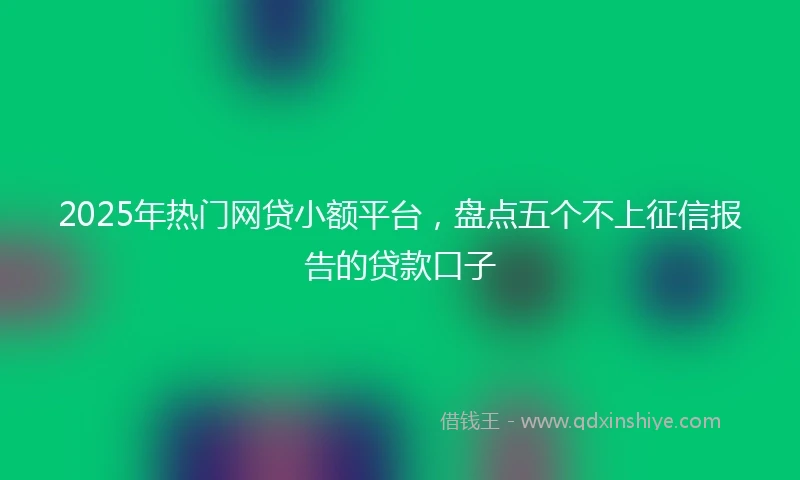 2025年热门网贷小额平台，盘点五个不上征信报告的贷款口子