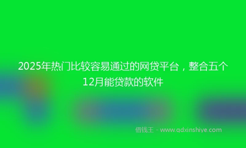 2025年热门比较容易通过的网贷平台，整合五个12月能贷款的软件