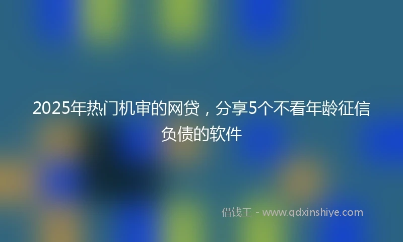 2025年热门机审的网贷，分享5个不看年龄征信负债的软件