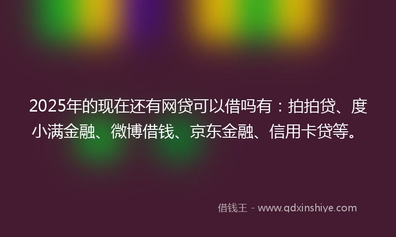 2025年的现在还有网贷可以借吗有：拍拍贷、度小满金融、微博借钱、京东金融、信用卡贷等。