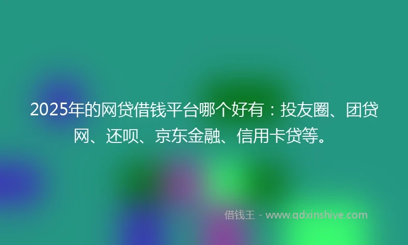 2025年的网贷借钱平台哪个好有：投友圈、团贷网、还呗、京东金融、信用卡贷等。