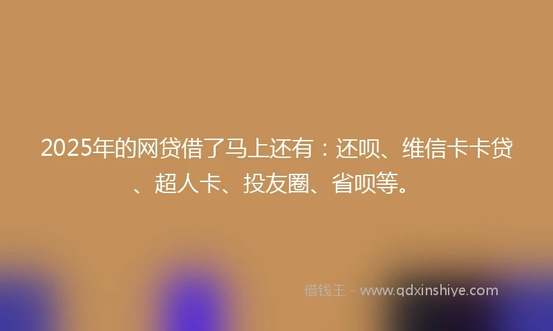 2025年的网贷借了马上还有：还呗、维信卡卡贷、超人卡、投友圈、省呗等。