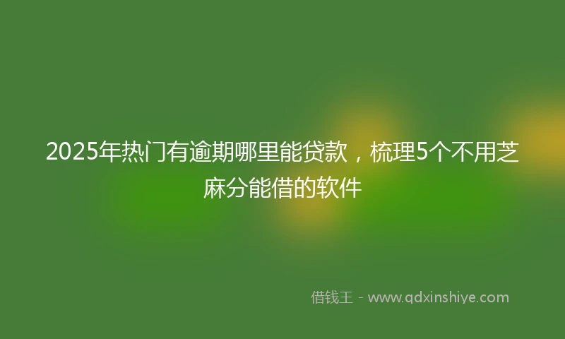 2025年热门有逾期哪里能贷款，梳理5个不用芝麻分能借的软件
