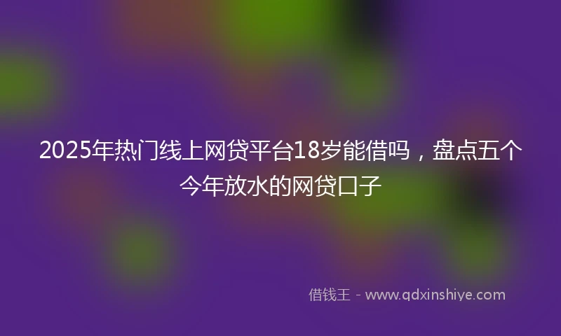 2025年热门线上网贷平台18岁能借吗，盘点五个今年放水的网贷口子