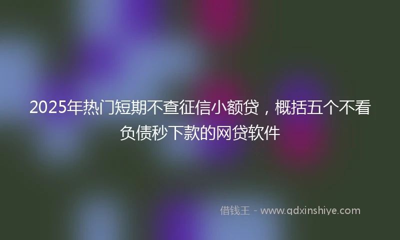 2025年热门短期不查征信小额贷，概括五个不看负债秒下款的网贷软件