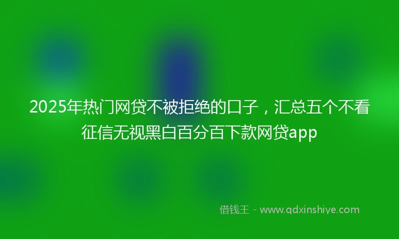 2025年热门网贷不被拒绝的口子，汇总五个不看征信无视黑白百分百下款网贷app