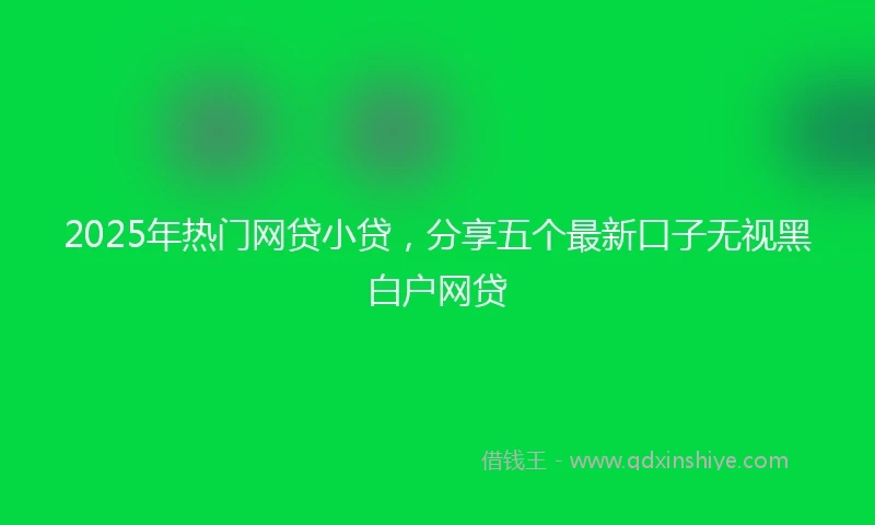 2025年热门网贷小贷，分享五个最新口子无视黑白户网贷