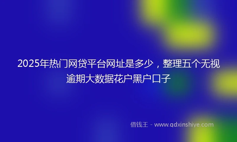 2025年热门网贷平台网址是多少，整理五个无视逾期大数据花户黑户口子