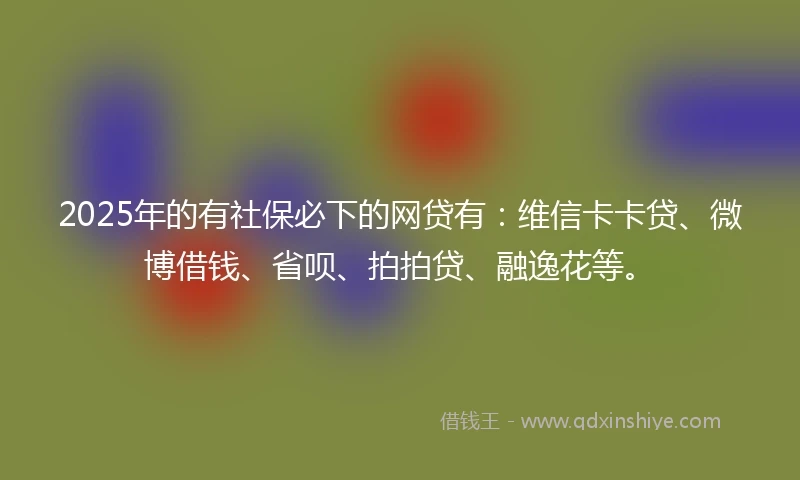 2025年的有社保必下的网贷有：维信卡卡贷、微博借钱、省呗、拍拍贷、融逸花等。